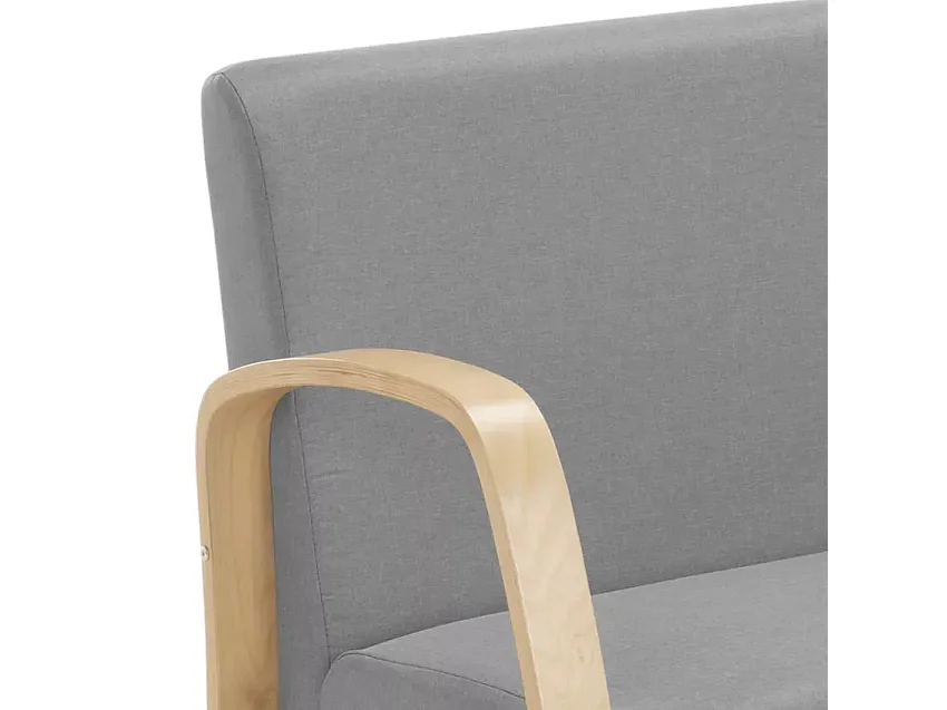 Sofá de madera y tela para sala de espera y estudio de diseño Esbjerg - Gris