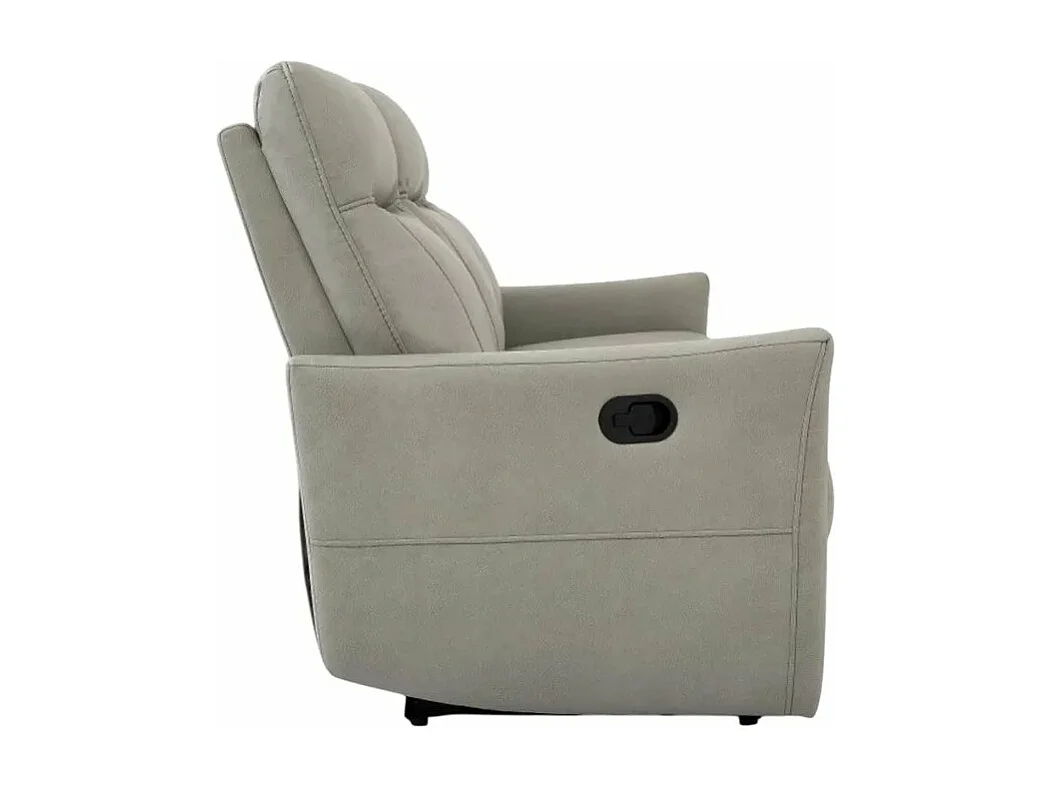 Sofá moderno de 3 plazas reclinable con mecanismo relax manual y de polipiel color gris Kiros - Gris
