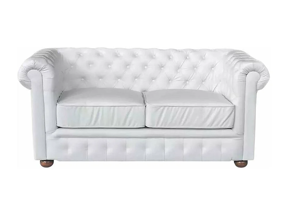 Divano 2 posti capitonnato similpelle stile Chesterfield Liquidambar