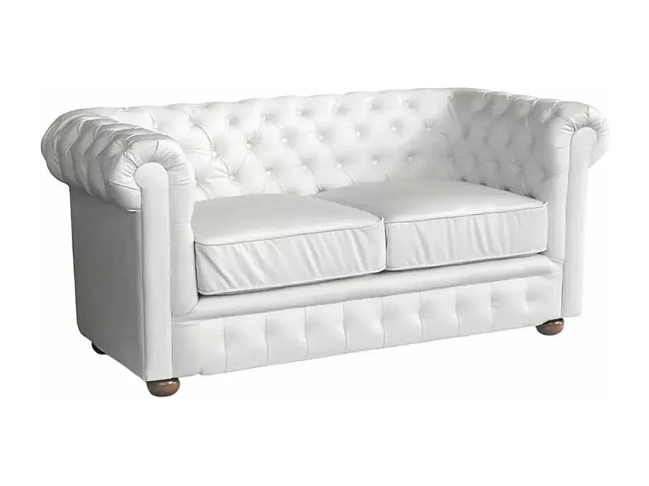 Divano 2 posti capitonnato similpelle stile Chesterfield Liquidambar