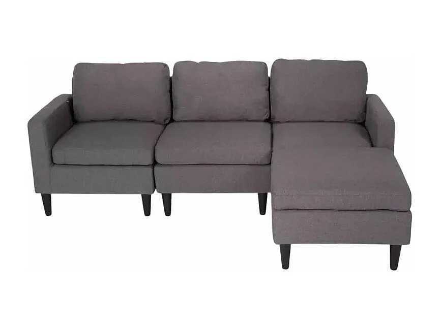 Divano 3 posti chaise longue braccioli in tessuto soggiorno Jacaranda