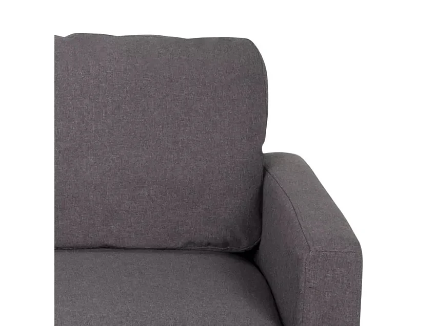 Canapé 3 places avec méridienne et accoudoirs en tissu de salon moderne Steffy - Gris