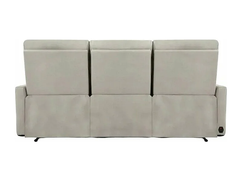 Sofá de 3 plazas con mecanisco de relax eléctrico, reclinable y 2 puertos USB en polipiel Jovit - Gris
