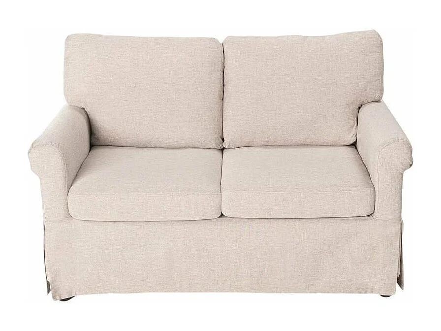 Epoque Modernes 2-Sitzer-Sofa im klassischen Design für Wohnzimmer aus Stoff - Beige