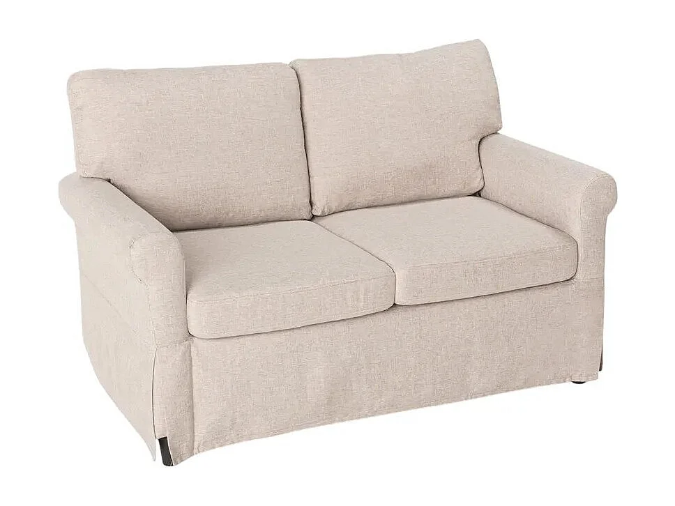 Epoque Modernes 2-Sitzer-Sofa im klassischen Design für Wohnzimmer aus Stoff - Beige