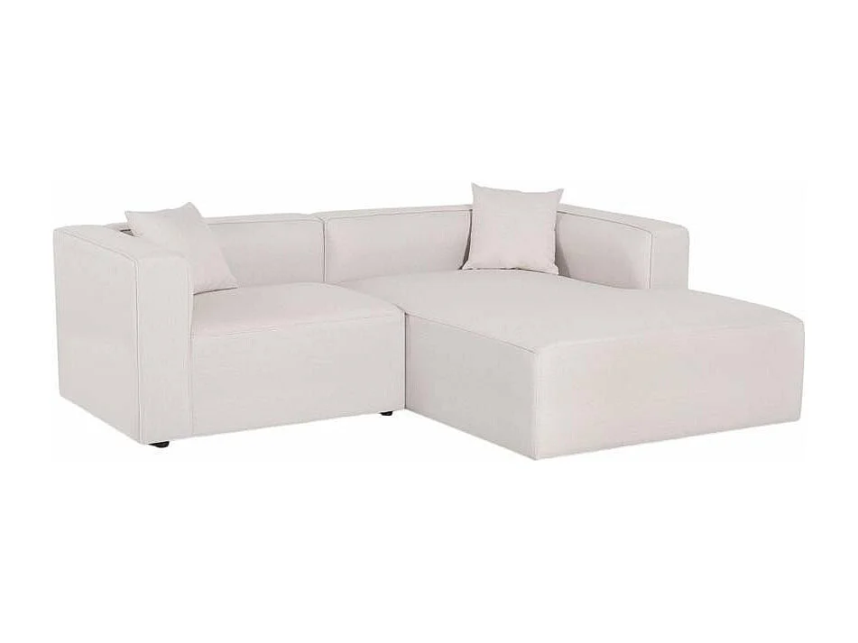 Divano angolare modulare a 3 posti chaise longue tessuto Ontano