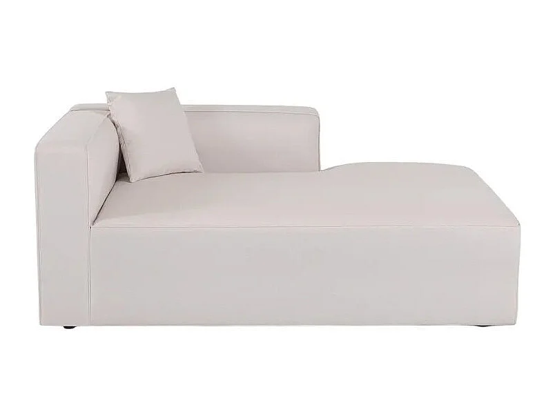 Canapé d'angle modulaire 3 places avec péninsule en tissu Rylos - Beige