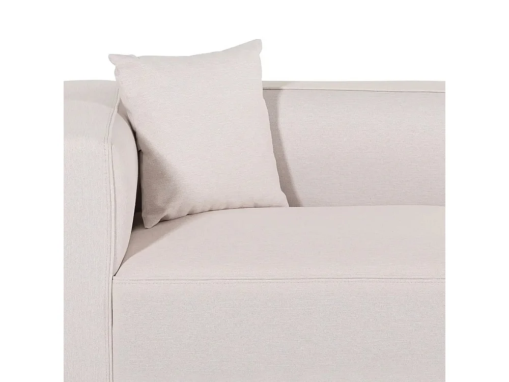 Canapé d'angle modulaire 3 places avec péninsule en tissu Rylos - Beige