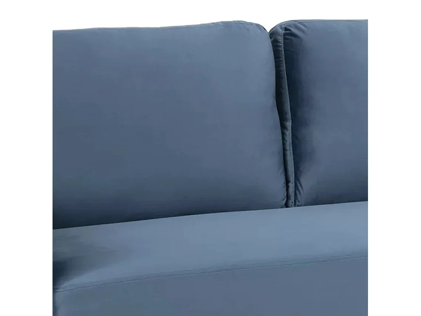 Sofá de 3 plazas de diseño moderno para salón y salones en tela Portland - Azul Marino