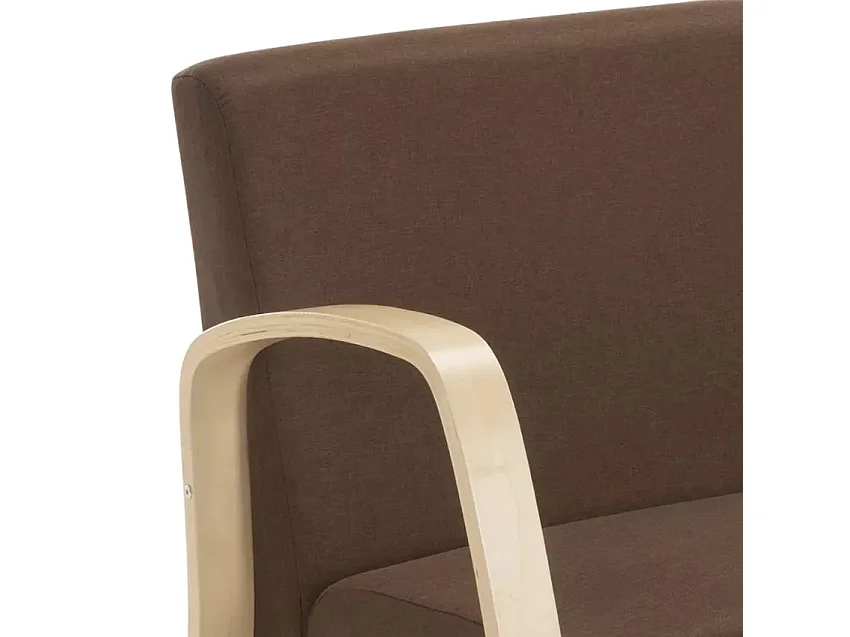 Holz- und Stoffsofa für Wohnzimmer, Warteräume und Ateliers Design Esbjerg - Braun