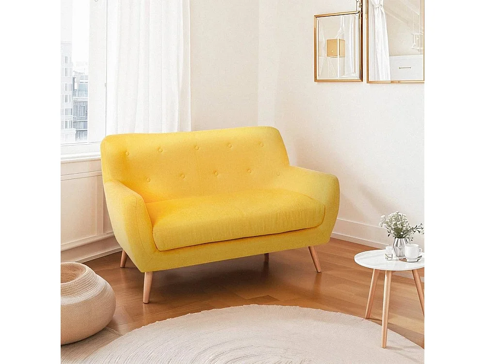 Divano 2 posti in tessuto stile scandinavo confortevole moderno Gelso