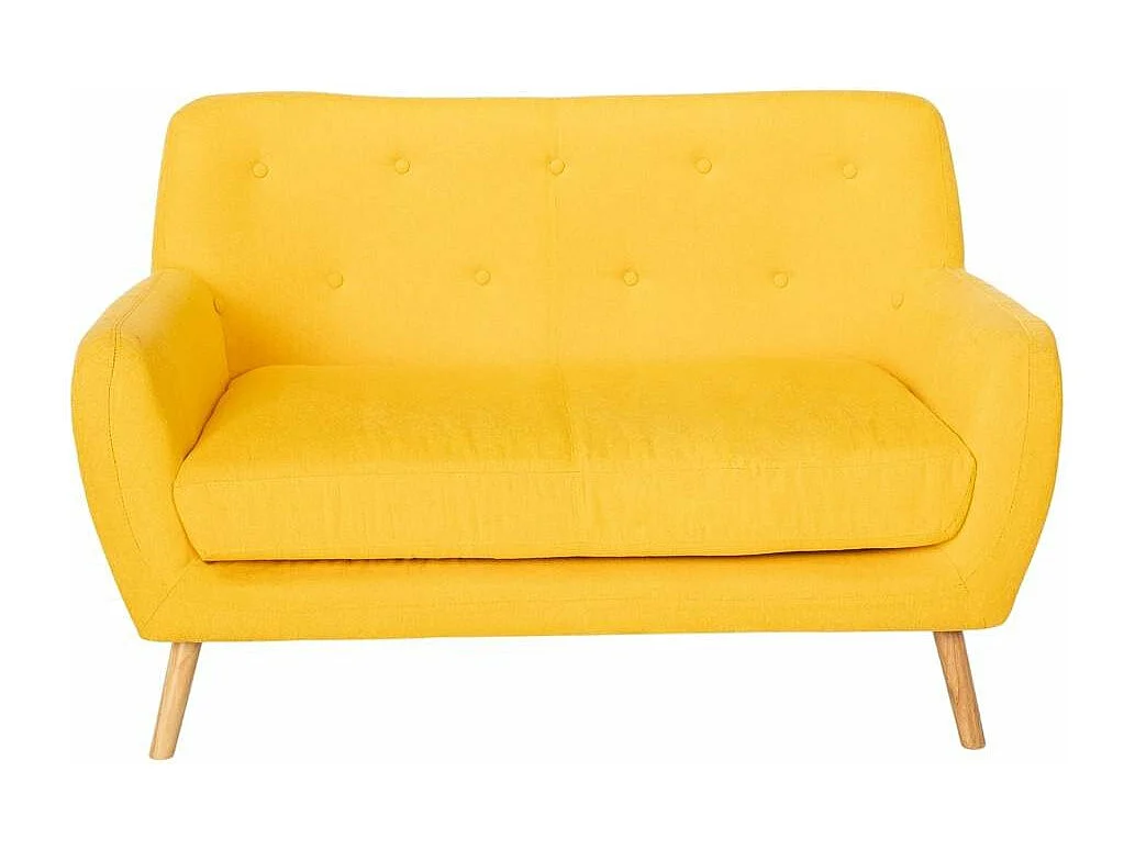 Canapé 2 places en tissu style scandinave confortable moderne Irvine - Jaune
