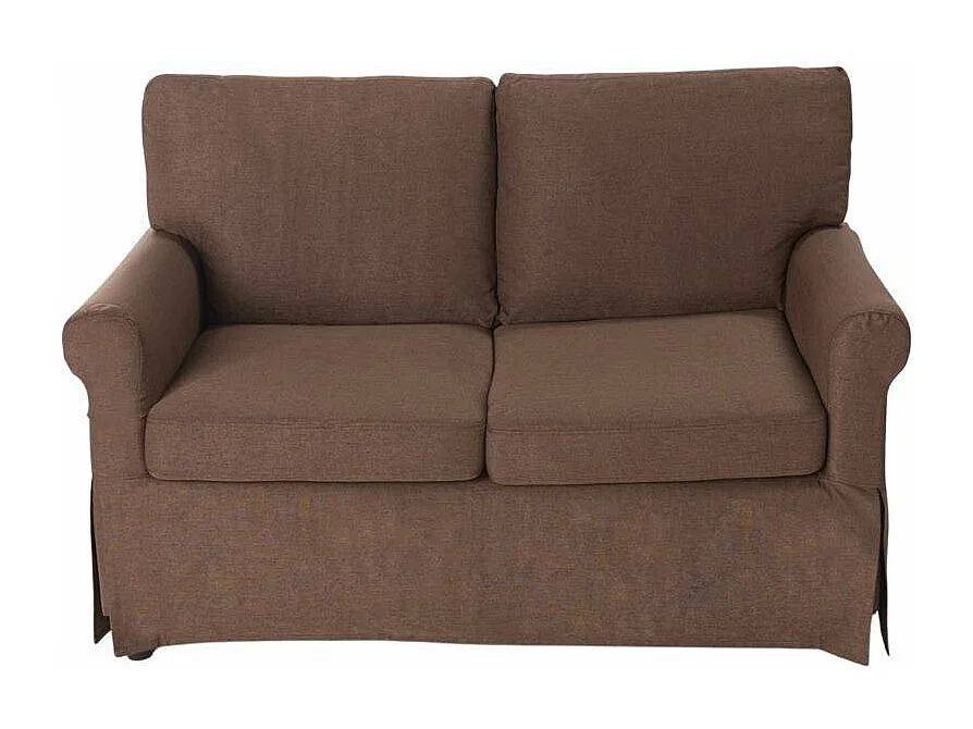 Epoque Modernes 2-Sitzer-Sofa im klassischen Design für Wohnzimmer aus Stoff - Braun