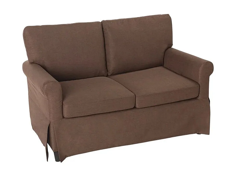 Epoque Modernes 2-Sitzer-Sofa im klassischen Design für Wohnzimmer aus Stoff - Braun