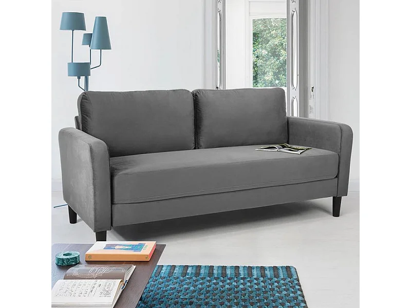 Divano 3 posti design moderno in tessuto camere salotti Lagerstroemia