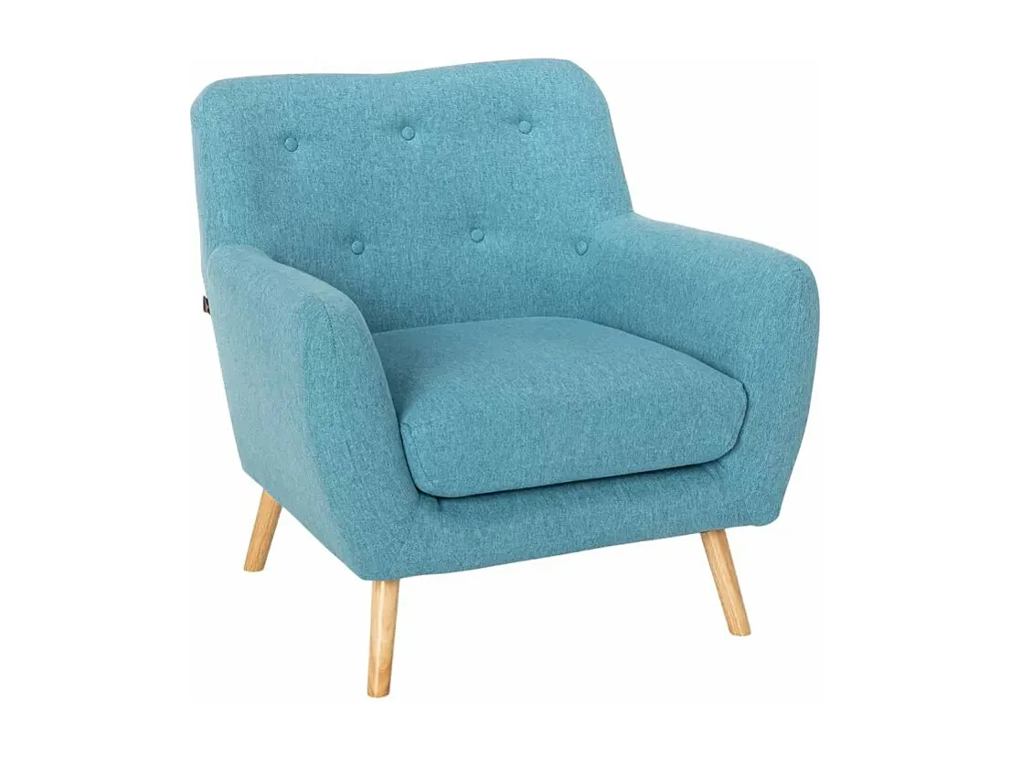 Juego de sofás 2 sillones diseño escandinavo y sofá 2 plazas madera tejido Cleis - Azul Marino