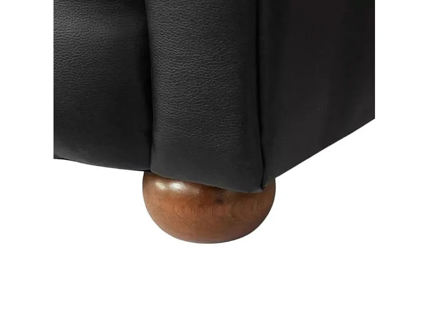 Sofá de Cuero polipiel 2 Plazas Capitoné Diseño ChesterFIELD - Negro