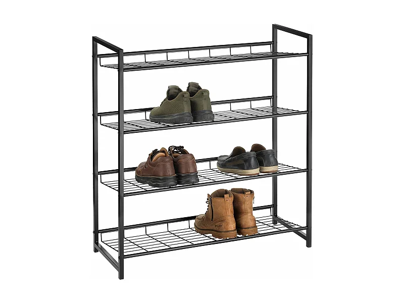 Étagère à chaussure ORDO, meuble à chaussure, rangement porte-chaussure à 4 niveaux en métal