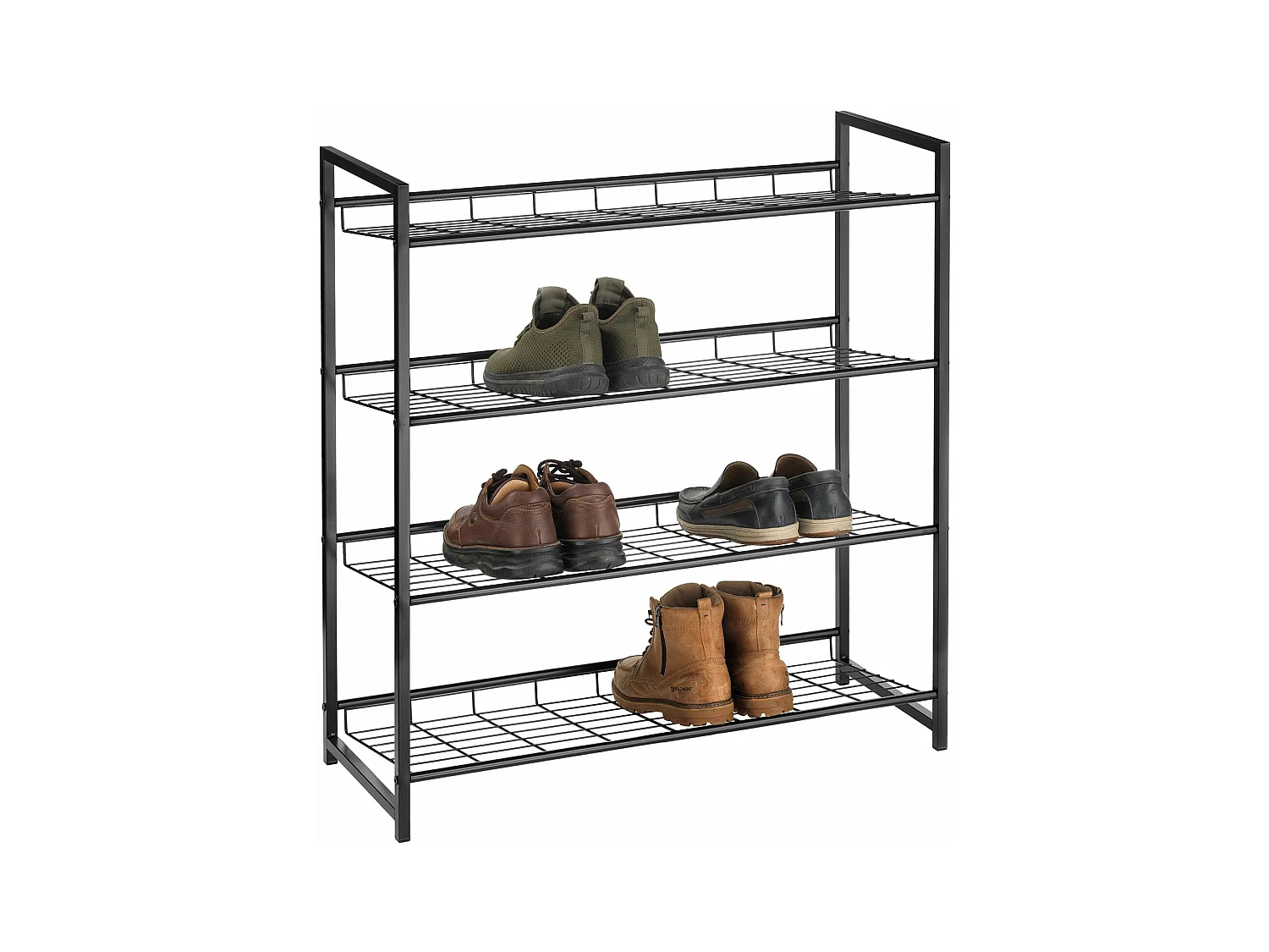 Étagère à chaussure ORDO, meuble à chaussure, rangement porte-chaussure à 4 niveaux en métal