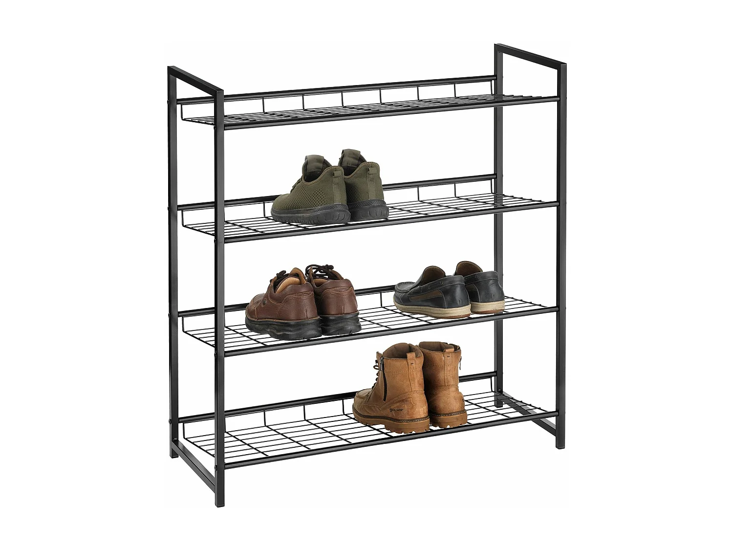 Étagère à chaussure ORDO, meuble à chaussure, rangement porte-chaussure à 4 niveaux en métal