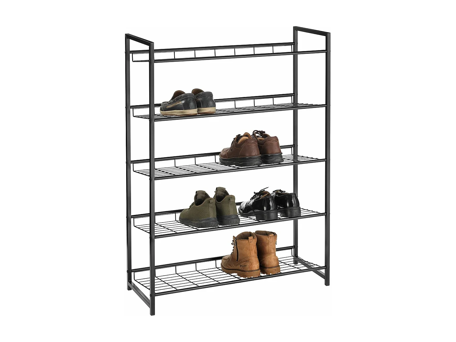 Étagère à chaussure ORDO, meuble à chaussure, rangement porte-chaussure à 5 niveaux en métal
