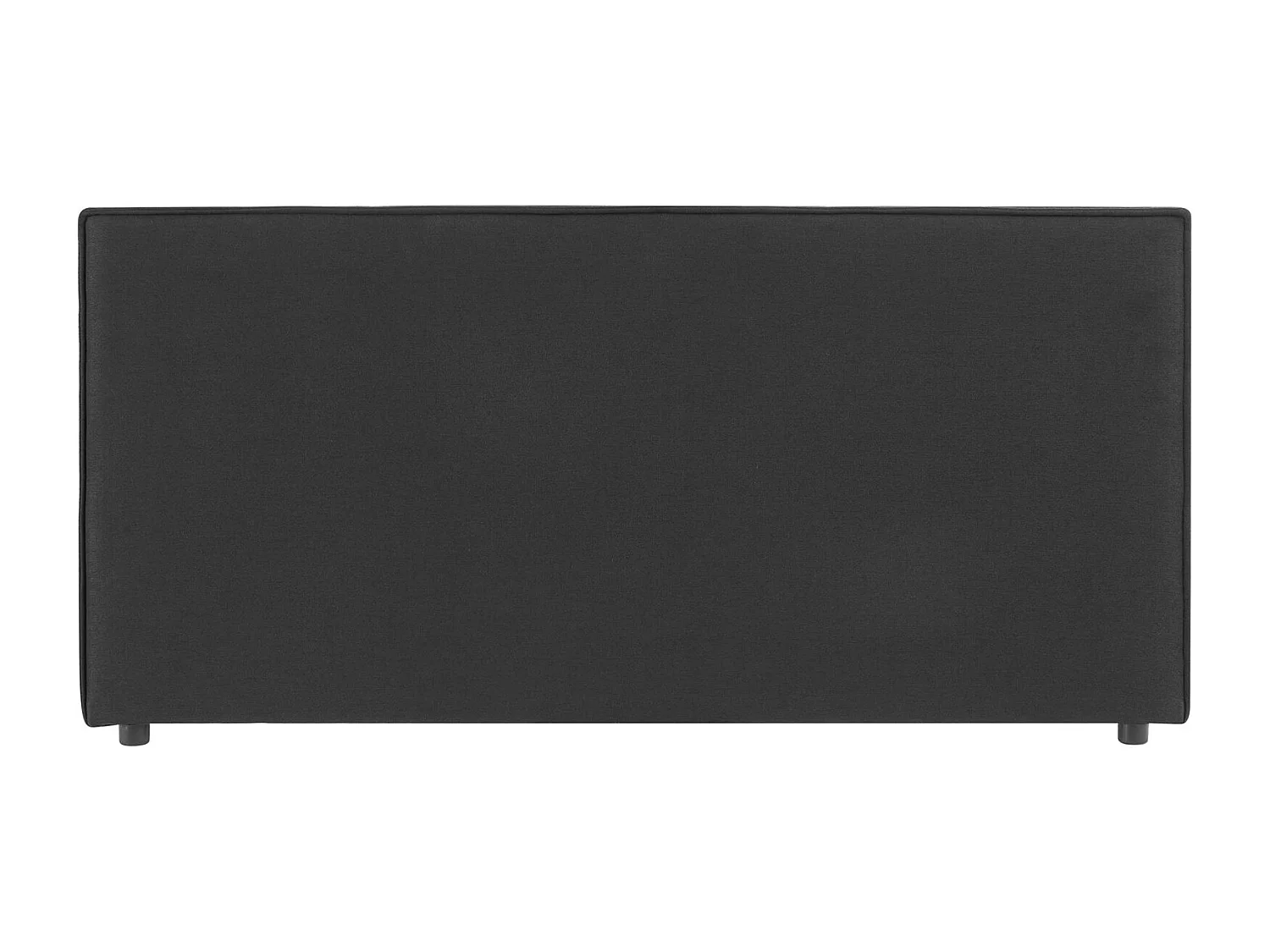 Tête de lit SERAFI 140 rembourrée, En tissu polyester pour lit 140 cm, Sur pieds en plastique, Noir