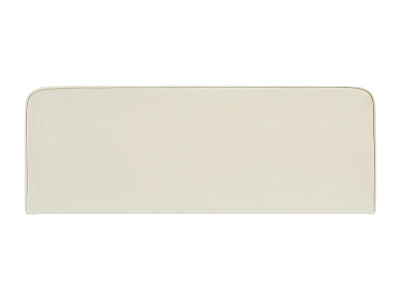 Tête de lit NOVARE 160, En tissu rembourré, Fixation murale Design arrondi moderne, Pour lit 160 cm ou moins, Blanc crème