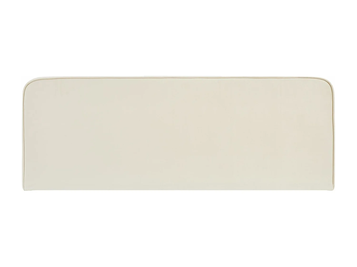 Tête de lit NOVARE 160, En tissu rembourré, Fixation murale Design arrondi moderne, Pour lit 160 cm ou moins, Blanc crème