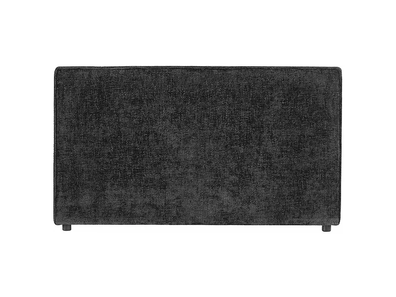 Tête de lit LORETTE 120 rembourrée, En tissu polyester pour lit 120 cm, Sur pieds en plastique, Noir