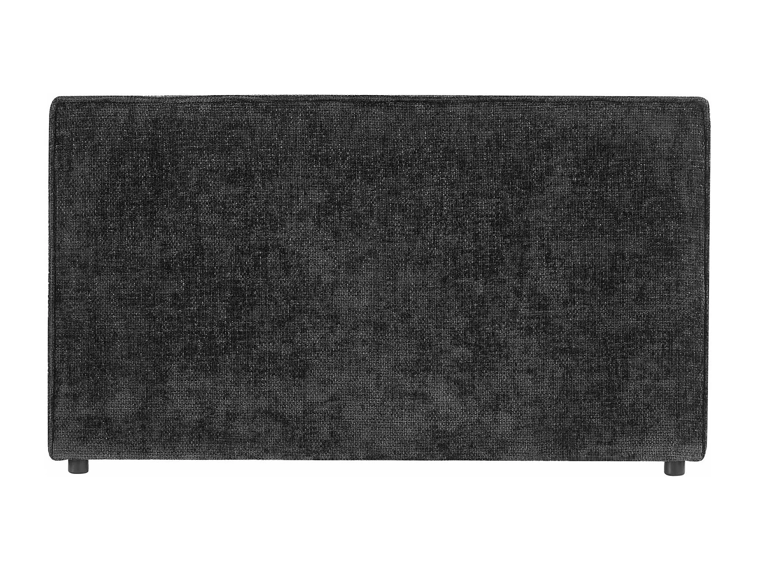 Tête de lit LORETTE 120 rembourrée, En tissu polyester pour lit 120 cm, Sur pieds en plastique, Noir