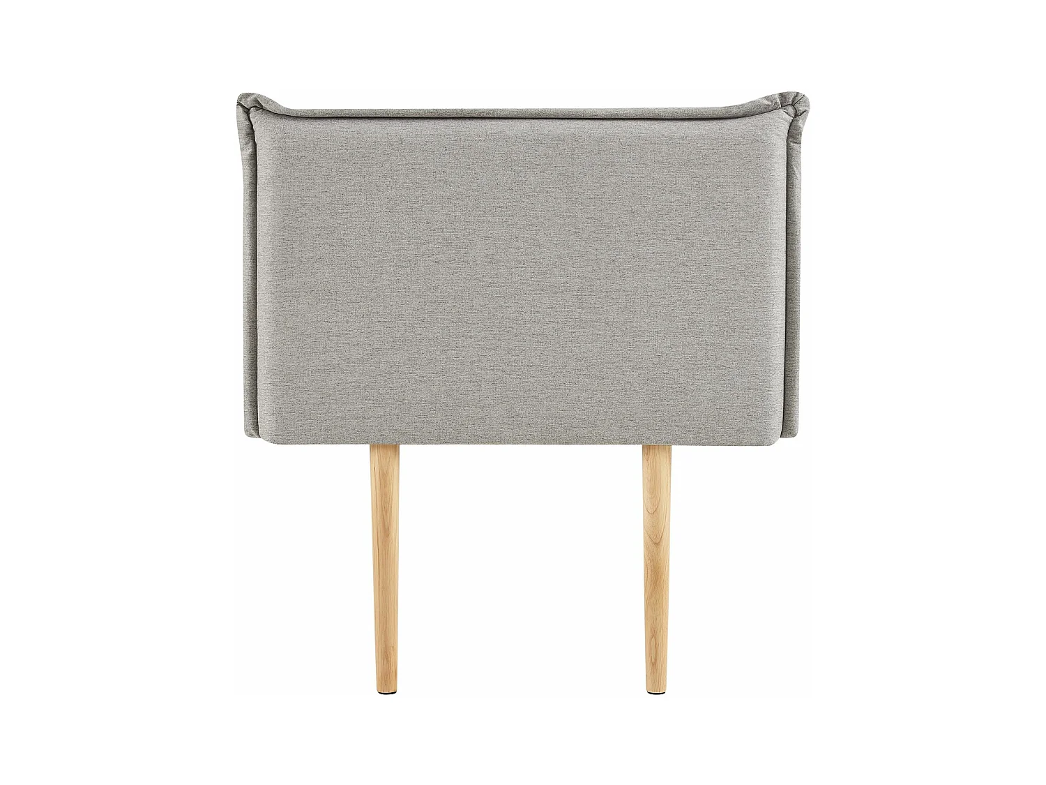 Tête de lit NERINA 90 rembourrée, En tissu polyester pour lit 90 cm, Sur pieds en bois, Gris
