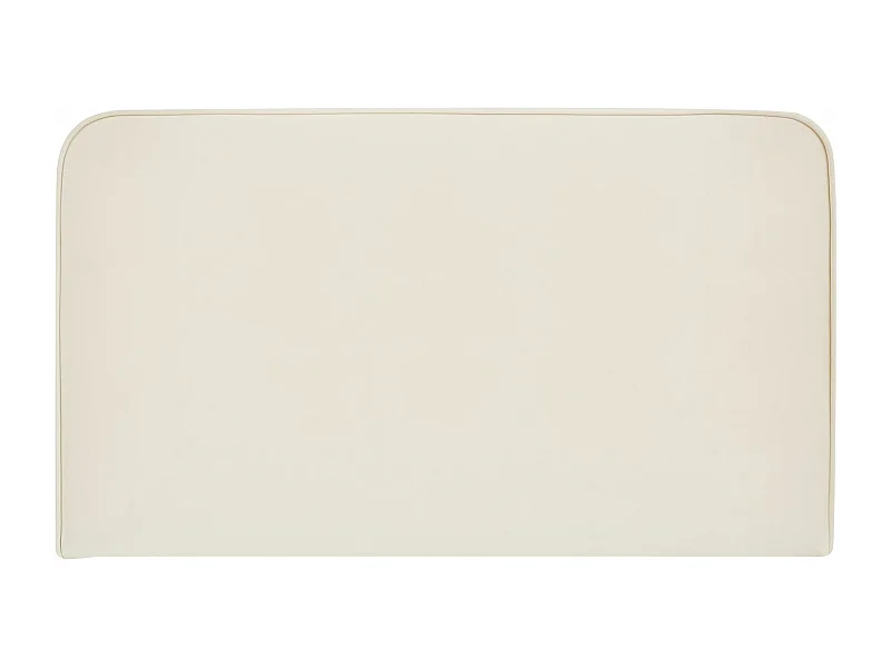 Tête de lit CELIA 120, En tissu rembourré, Fixation murale Design arrondi moderne, Pour lit 120 cm ou moins, Blanc crème