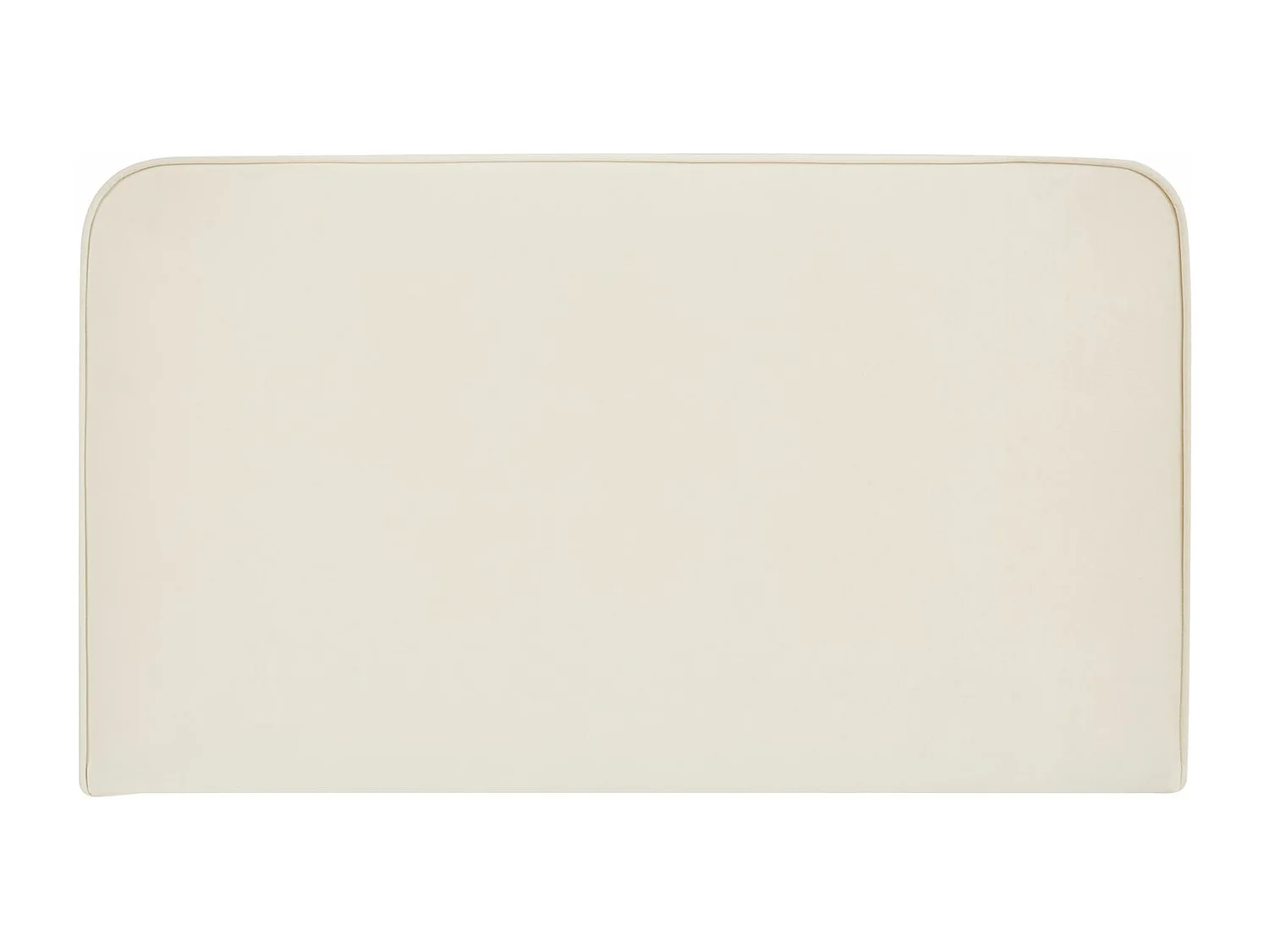 Tête de lit CELIA 120, En tissu rembourré, Fixation murale Design arrondi moderne, Pour lit 120 cm ou moins, Blanc crème