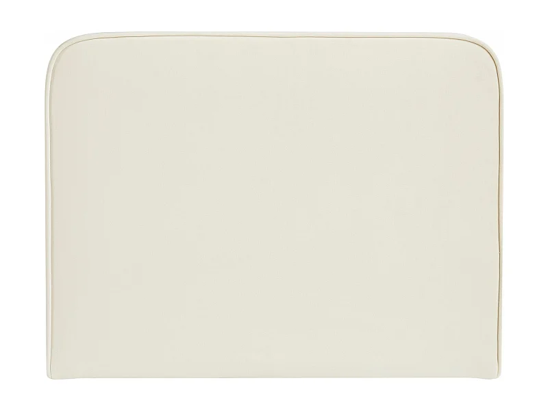 Tête de lit LUNAR 90, En tissu rembourré, Fixation murale Design arrondi moderne, Pour lit 90 cm ou moins, Blanc crème
