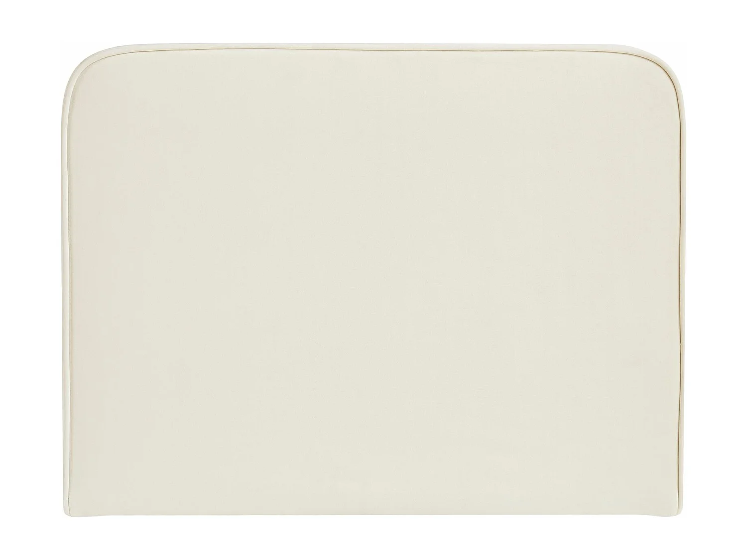 Tête de lit LUNAR 90, En tissu rembourré, Fixation murale Design arrondi moderne, Pour lit 90 cm ou moins, Blanc crème