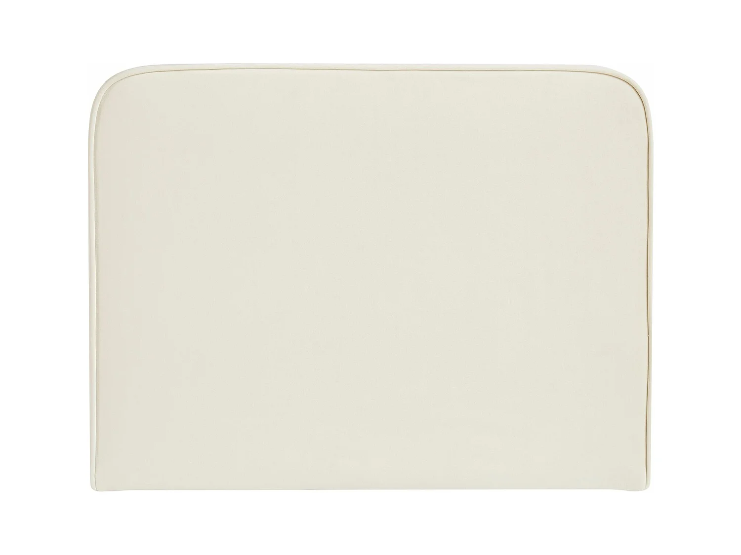 Tête de lit LUNAR 90, En tissu rembourré, Fixation murale Design arrondi moderne, Pour lit 90 cm ou moins, Blanc crème