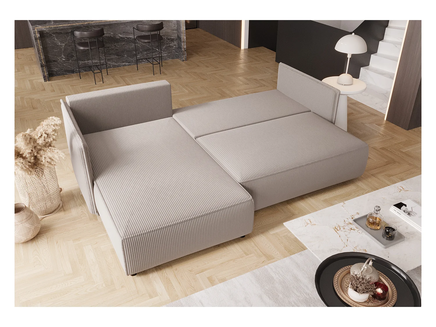 Ecksofa mit Schlaffunktion MILANO R Poso 005 Rechts