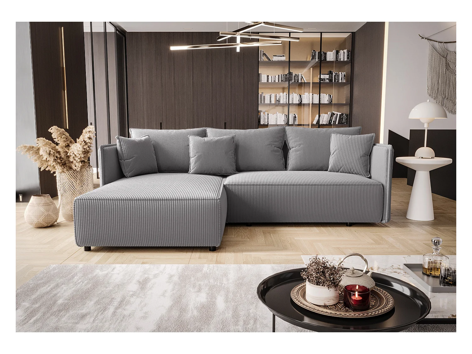 Hoekbank met slaapfunctie MILANO L Poso 055 Links