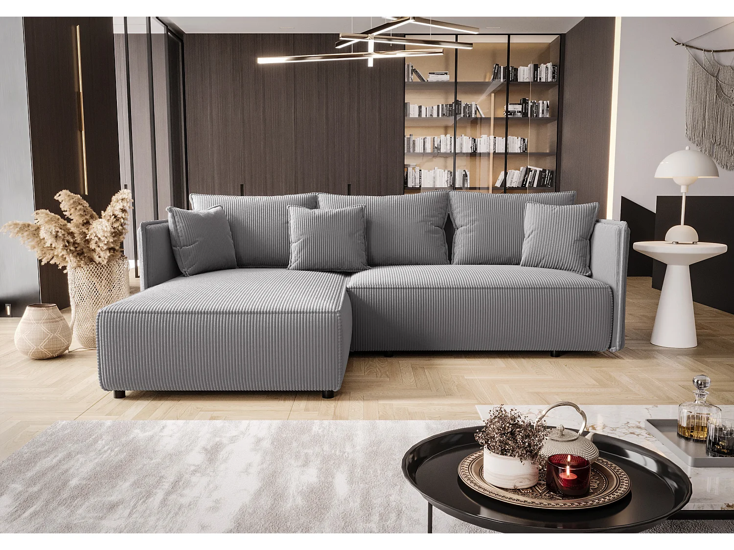 Hoekbank met slaapfunctie MILANO L Poso 055 Links