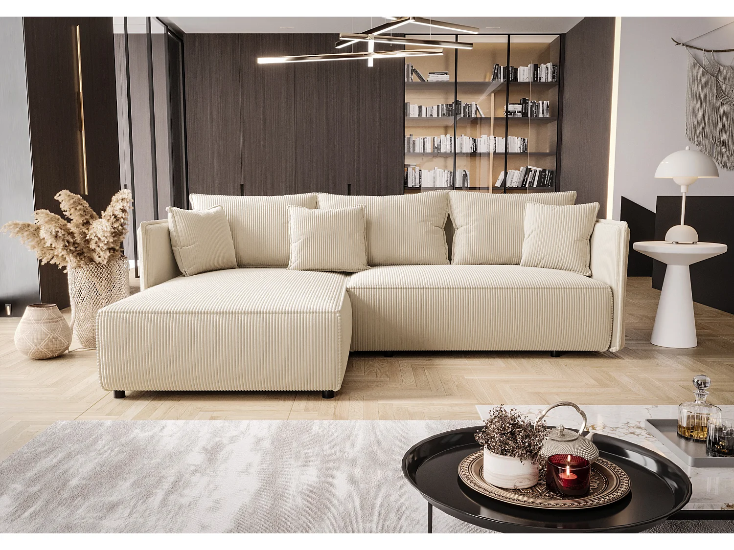 Canapé d'angle avec fonction de couchage MILANO L Poso 105 Gauche