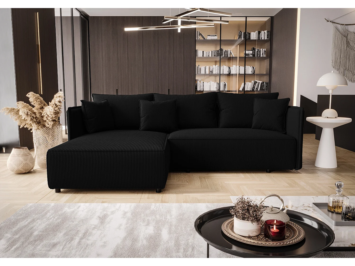 Canapé d'angle avec fonction de couchage MILANO L Poso 135 Gauche