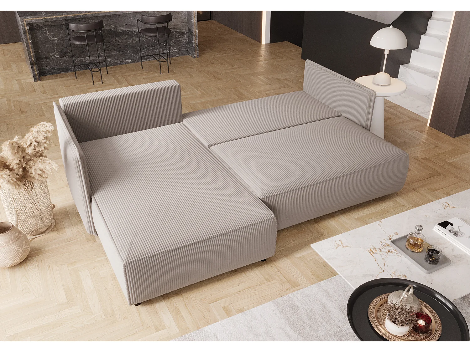 Canapé d'angle avec fonction de couchage MILANO R Poso 100 Droit