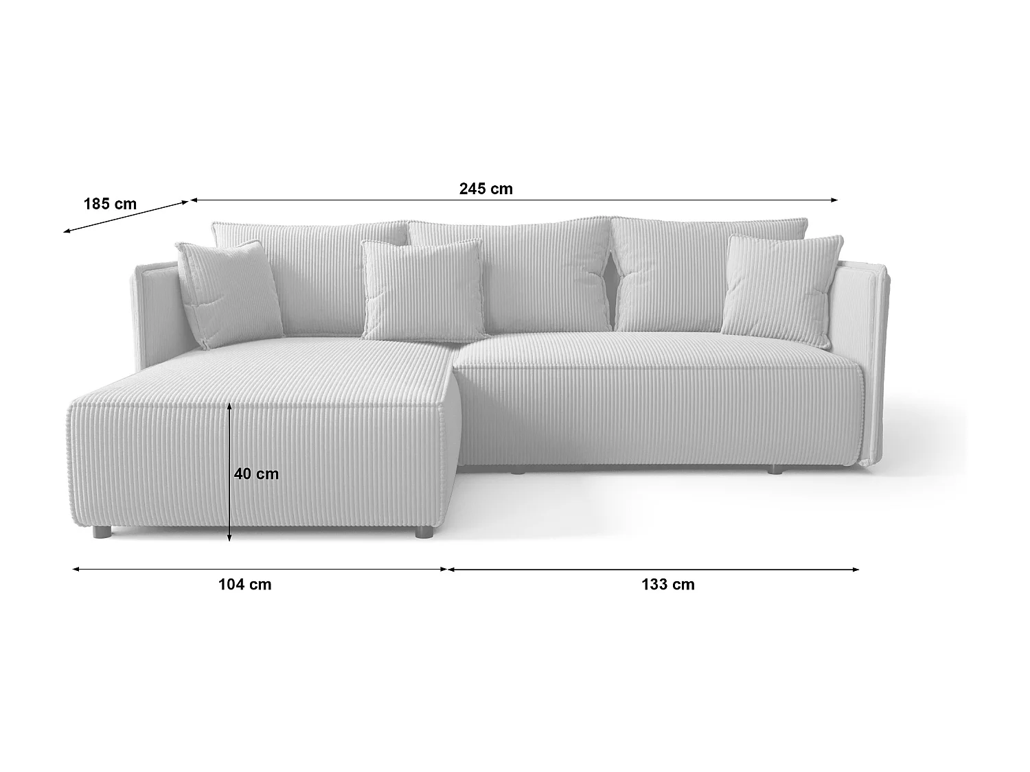 Canapé d'angle avec fonction de couchage MILANO R Poso 110 Droit