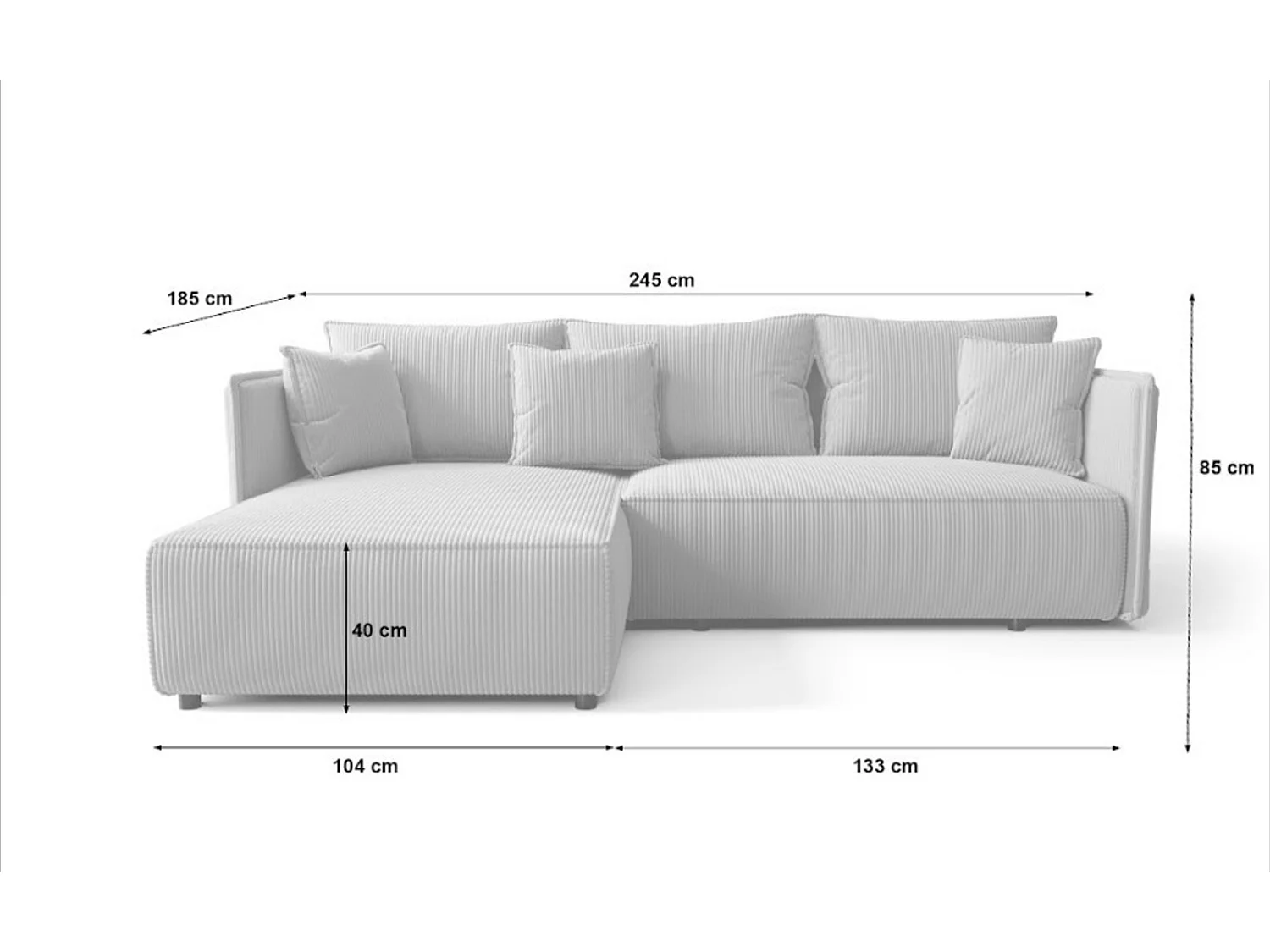 Canapé d'angle avec fonction de couchage MILANO R Poso 055 Droit