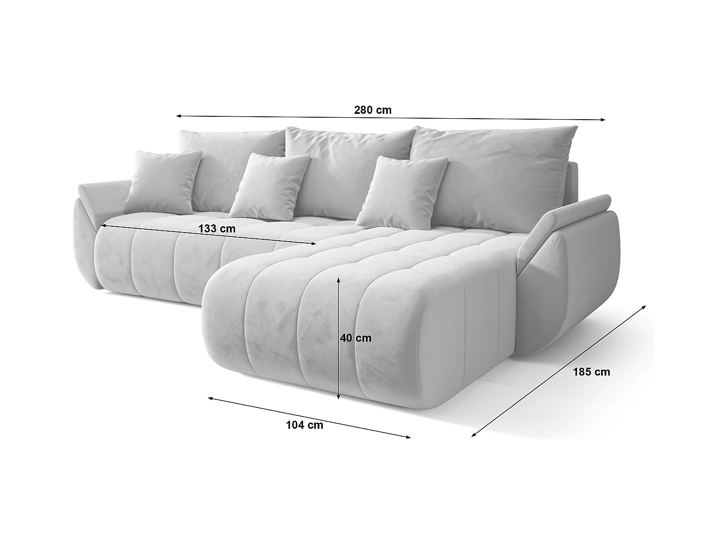 Ecksofa mit Schlaffunktion TOKYO Monolith 70 Rechts