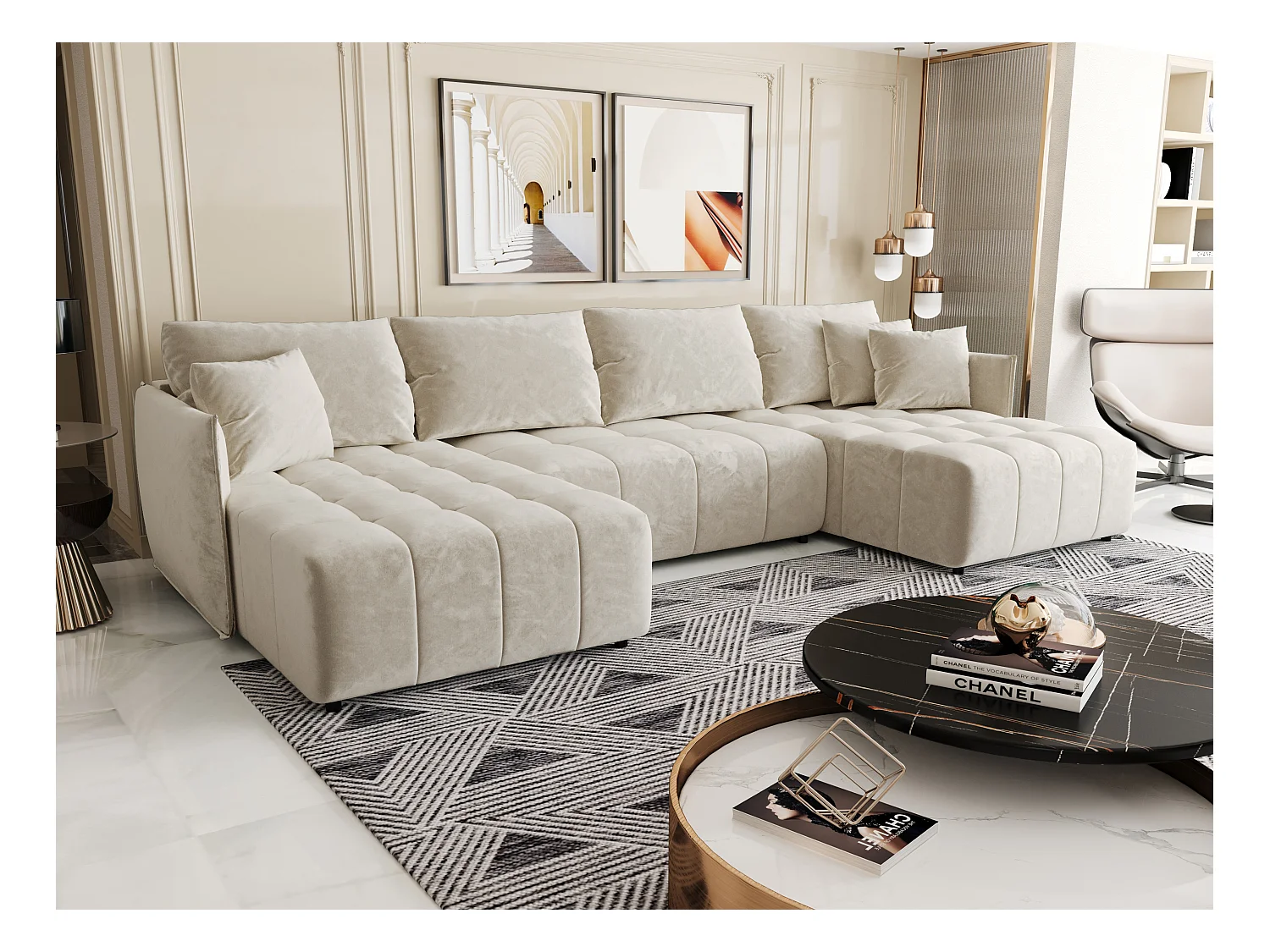 Ecksofa mit Schlaffunktion ONIL U Monolith 02