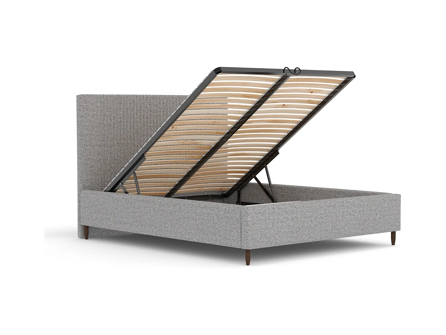 Polsterbett Etero - 120 x 200 cm - Webstoff - grau