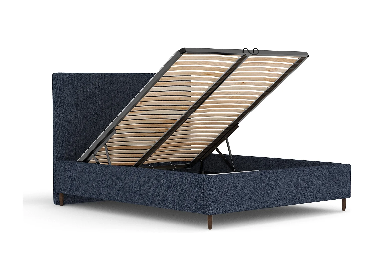 Polsterbett Etero - 200 x 200 cm - Webstoff - marineblau