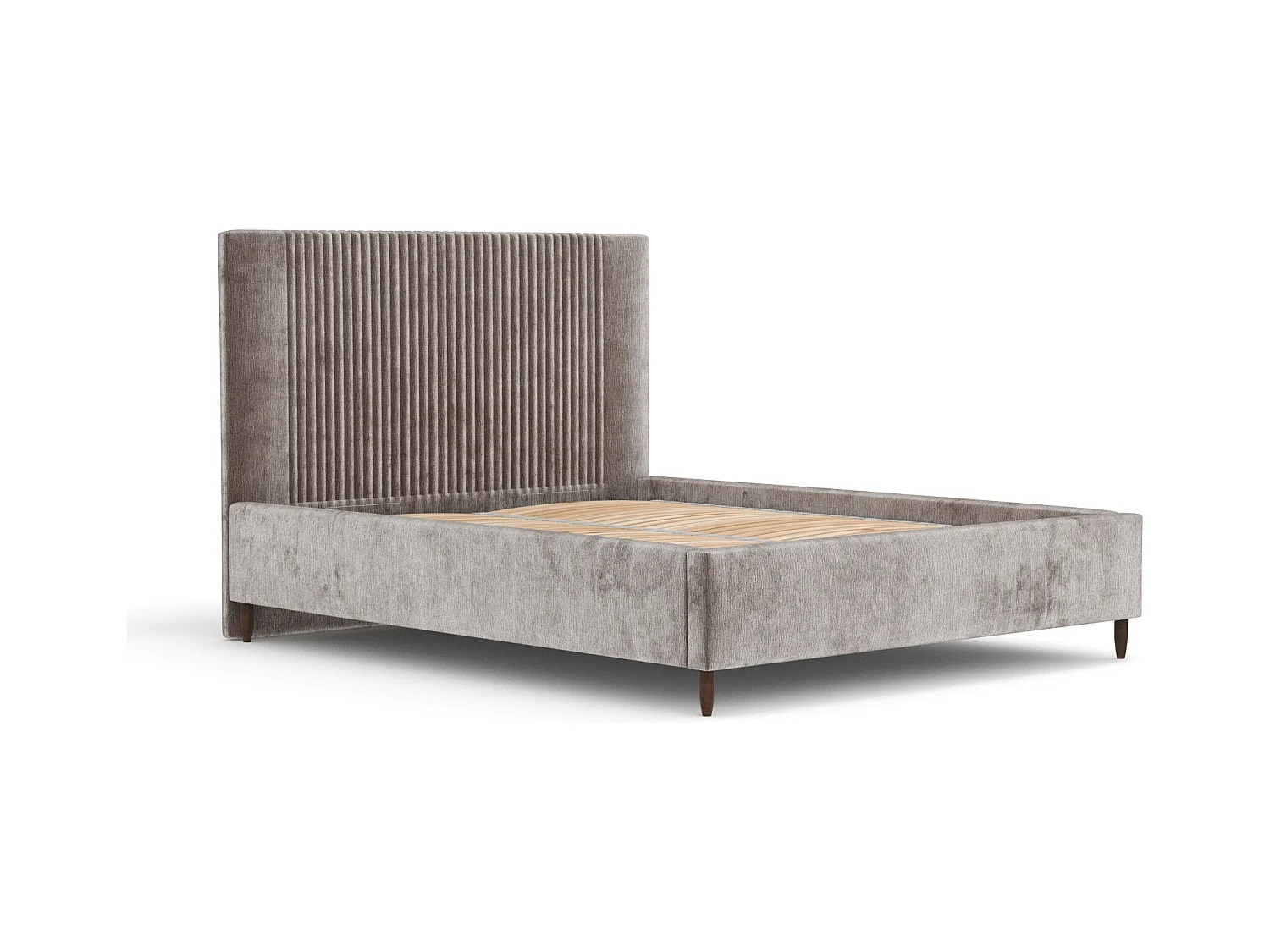 Polsterbett Etero - 140 x 200 cm - Chenille-Stoff - beige