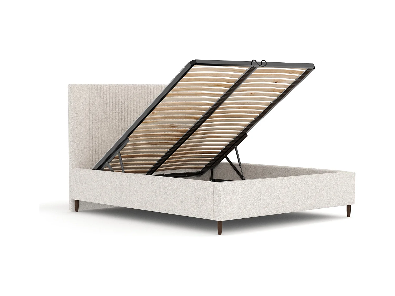 Polsterbett Etero - 160 x 200 cm - Webstoff - creme